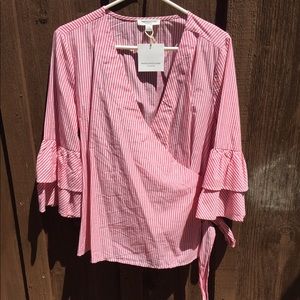 Red and white blouse